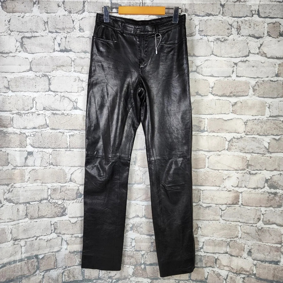 Gucci Tom Ford Vintage 1999 Black Leather Pants Size 40/ 27W Luxury Designer - Picture 15 of 16